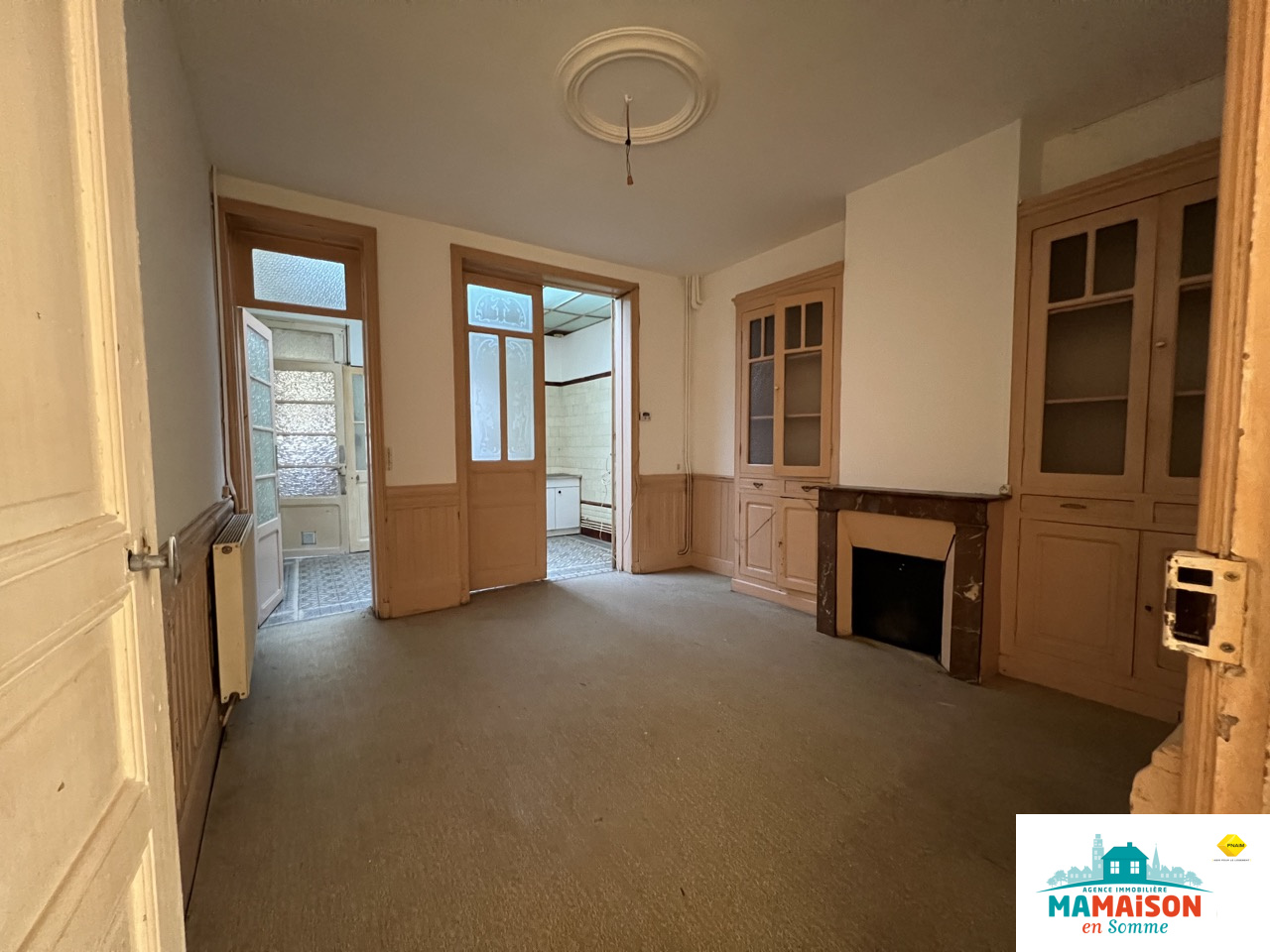 Immo80 – L'immobilier à Amiens et dans la Somme-Centre ville Albert, maison à rénover, 85,5 m2, 4 pièces, 2 chambres, jardin clos sur terrain d’environ 170 m2