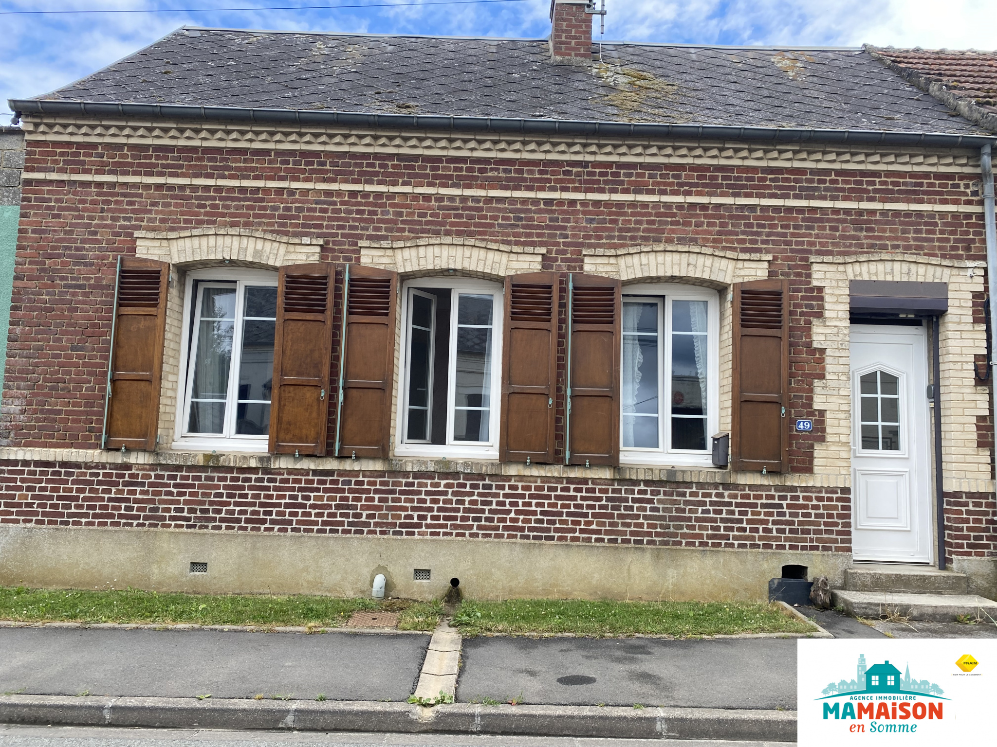 Immo80 – L'immobilier à Amiens et dans la Somme-Maison de 92m2 3 chambres Garage 1165m2  terrain Dépendance cave